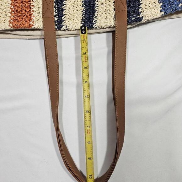 Rays for Days Striped Woven Cotton Blend Beach Grocery Tote Bag - Picture 14 of 14